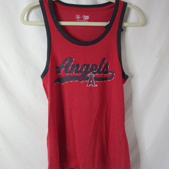 MLB Angels Baseball Tank Top Women Los Angeles Anaheim Red Blue Size Small NWT - Picture 6 of 13